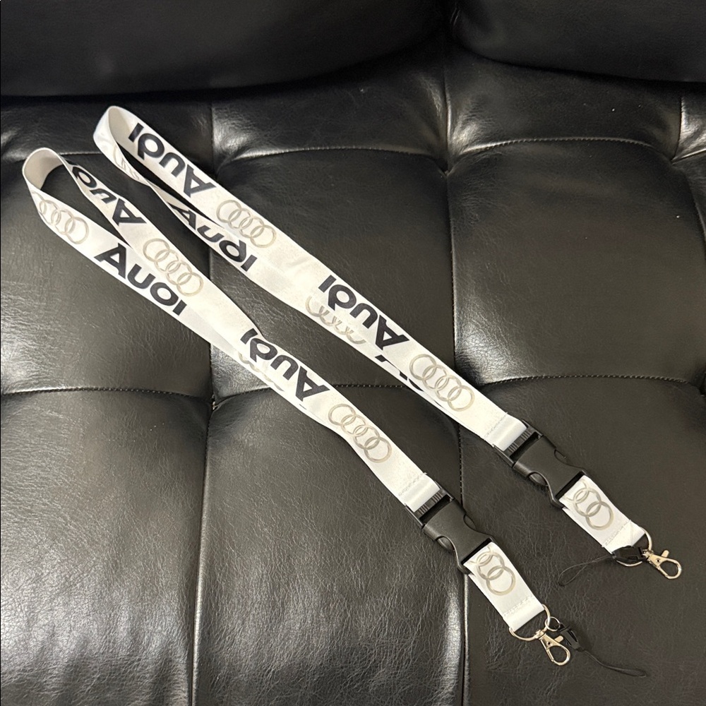 Audi White & Black Lanyard Keychain